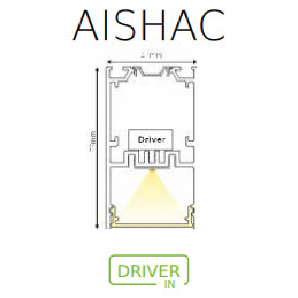 LED Γραμμικό Κρεμαστό Φωτιστικό 250 cm AISHAC Με Spot Φωτισμού Κλειστών Μοιρών