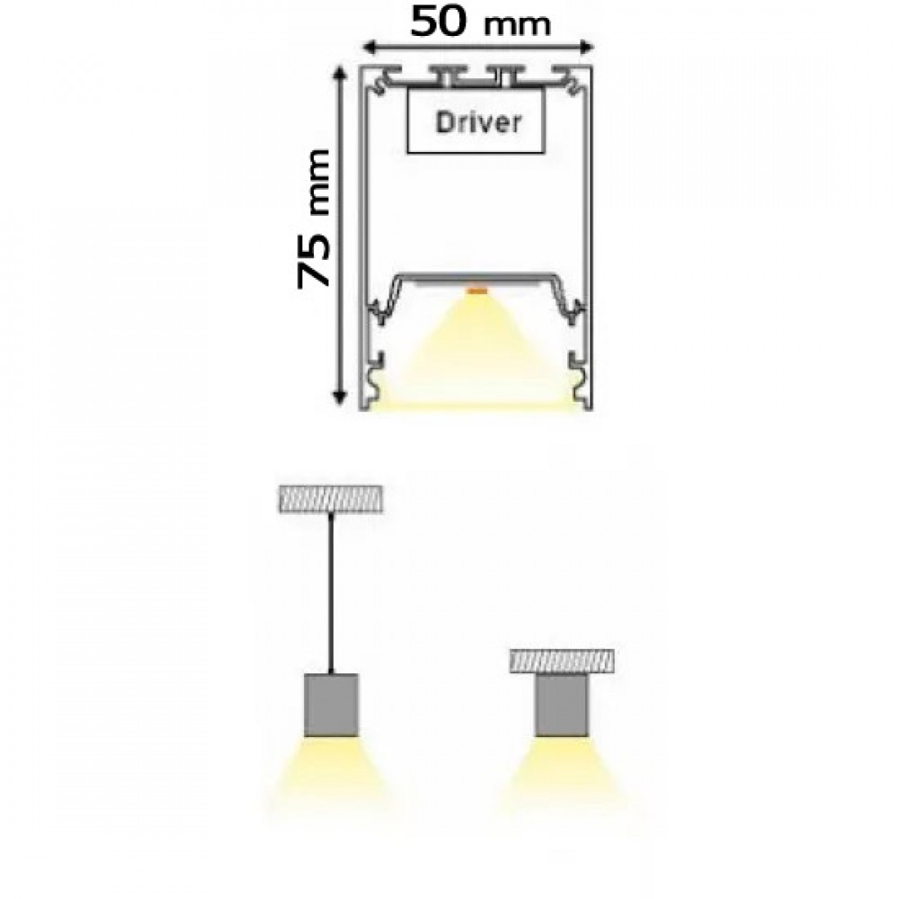 Επαγγελματικό LED Γραμμικό Κρεμαστό Φωτιστικό Σειρά MILO Professional Σε Διάφορα Μήκη