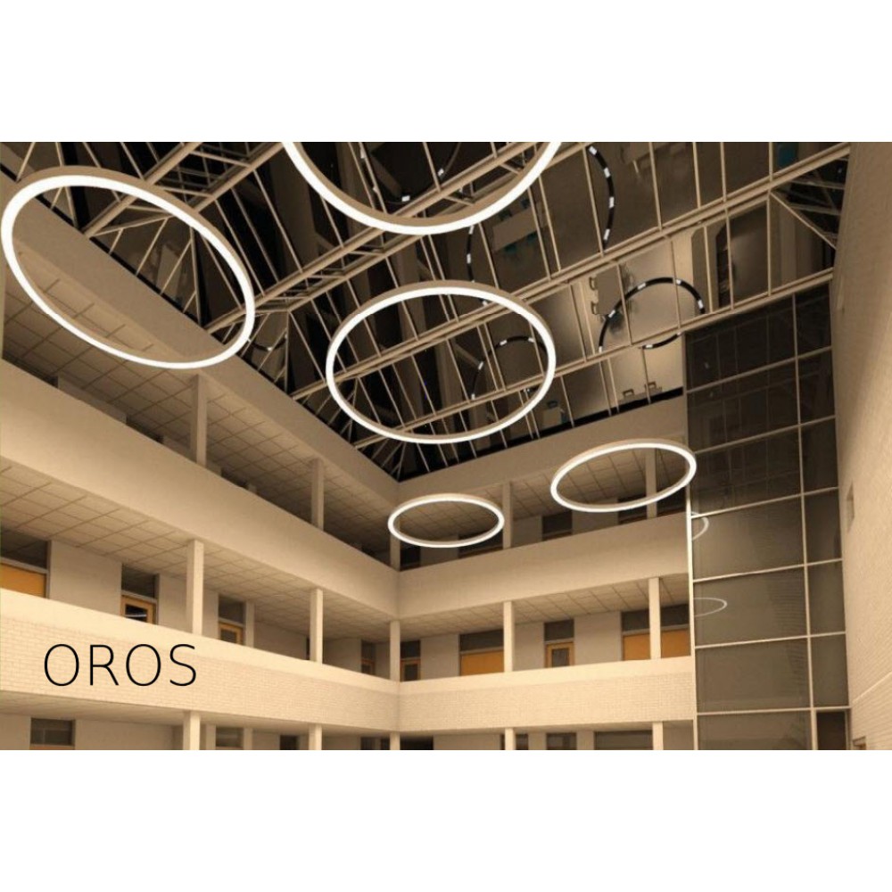LED Γραμμικό Κρεμαστό Φωτιστικό Σειρά OROS Tridonic Φωτισμός Μονο Κάτω Σε 2 Σχήματα , Στρογγυλό (Circular) και S (Σιγμοειδές)