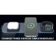 Mophie 3-in-1 Snap+ Travel Charger with Snap Adapter Μαγνητικός πολυφορτιστής ταξιδίου ισχύος 15W σε χρώμα μαύρο/γκρι