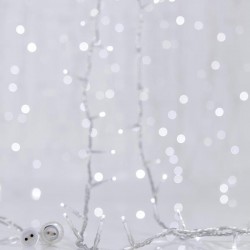 ΚΟΥΡΤΙΝΑ 240 LED ΚΑΙ 4 ΕΠΕΚΤΑΣΕΙΣ ΕΩΣ 3 ΣΕΤ, ΔΙΑΦΑΝΟ PVC ΚΑΛΩΔΙΟ, ΛΕΥΚΟ LED (H100 x W200cm, 20 ΣΕΙΡΕΣ x 12 LED) ΙΡ44