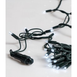 100Led Rubber Λαμπάκια Σταθερά Επεκτεινόμενα Με Πράσινο Καλώδιο/Λευκό Λαμπάκι ,Ip65 Στεγανό,(10cm Απόσταση) 10 Μέτρα (Kelvin: 6.000 - 10.000)