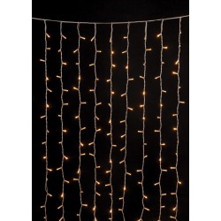 102 Led Βροχή Rubber Με Επέκταση Ip44 100 x 200(H)cm,Λευκό Καλώδιο/Θερμό Λαμπάκι (Kelvin: 2.500 - 3.000)