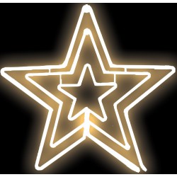 Τριπλό Σταθερό Αστέρι Με 600Led Θερμό Φωτισμό Πλακέ Φωτοσωλήνα,70cm,Ip44