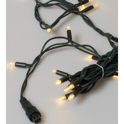 100Led Rubber Round Λαμπάκια Extra Bright Σταθερά Επεκτεινόμενα Με Πράσινο Καλώδιο/Θερμό Λαμπάκι ,Ip65 Στεγανό,(10cm Απόσταση) 10 Μέτρα (Kelvin: 2.500 - 3.000)