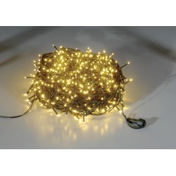 600 Led Λαμπάκια Cluster Επεκτεινόμενο Σταθερά,Πράσινο Καλώδιο/Θερμό Λαμπάκι 10 Μέτρα