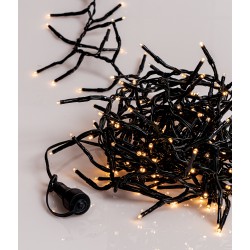 600 Led Λαμπάκια Cluster Επεκτεινόμενο Σταθερά,Πράσινο Καλώδιο/Θερμό Λαμπάκι 10 Μέτρα