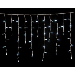 100Led Σταθερή Rubber Βροχή Με Επέκταση Ip65 Και Μπρίζα Σούκο 200 x 70(h)cm,Λευκό Καλώδιο/ Λευκό Λαμπάκι (Kelvin: 6.000 - 10.000)