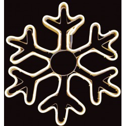 Σταθερή Χιονονιφάδα Με 480Led Θερμό Φωτισμό Πλακέ Φωτοσωλήνα,53cm,Ip44