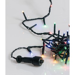 500 Led Λαμπάκια Σταθερά Επεκτεινόμενα,Πράσινο Καλώδιο/Πολύχρωμο Λαμπάκι 25 Μέτρα Με Καρούλι Αποθήκευσης 