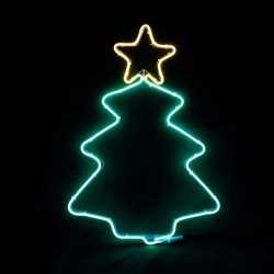 CHRISTMAS TREE 200 NEON LED 2m NEON DOUBLE SMD WW + ΠΡΑΣΙΝΟ ΣΤΑΘΕΡΟ, IP44, 38.5X54CM, 1.5m ΚΑΛΩΔΙΟ - ACA Christmas