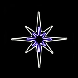"NORTH STAR" 600 NEON LED 6m DOUBLE SMD ROPE LIGHT, CW+BLUE STEADY,IP44, 81Χ81CM,1.5m ΚΑΛ. ΤΡΟΦ. - ACA Christmas