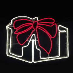 GIFT BOX 700 DOUBLE NEON LED ΜΟΤΙΦ 8,5m ΛΕΥΚΟ & ΚΟΚΚΙΝΟ ΣΤΑΘΕΡΟ IP65 133*30cm 1.5m ΚΑΛΩΔΙΟ - ACA Christmas