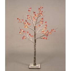 SNOW RED BERRY TREE (MEDIUM) 120CM Δεντράκι Με 48 LED IP44 - ACA Christmas