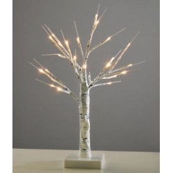 SNOW TREE Λευκό Δέντρο 45CM Με Μπαταρίες 24 LED 3xAA IP20 - ACA Christmas