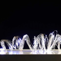 Fairy Lights 400 LED Λαμπάκια σε Σειρά Ρεύματος , Ασημί Καλώδιο Χαλκού Και 8 Προγράμματα, Ψυχρό Λευκό 20x2m 6W IP44 - ACA Christmas