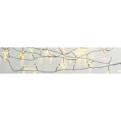 Fairy Lights 50 CLUSTER LED Λαμπάκια Μπαταρίας Σε Σειρά , Μαύρο Καλώδιο Χαλκού, Θερμό Λευκό 3xAA 2.5m 3W IP20 - ACA Christmas