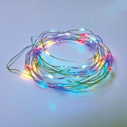 Fairy Lights 100 LED Λαμπάκια σε Σειρά Ρεύματος , Ασημί Καλώδιο Χαλκού Και 8 Προγράμματα, RGBY 10m+3m 1,8W IP44 - ACA Christmas