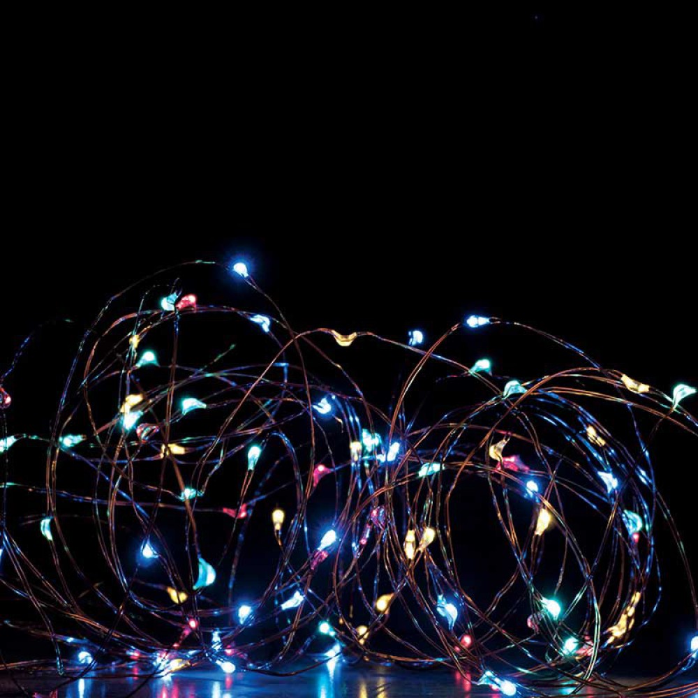 Fairy Lights 400 LED Λαμπάκια Χταπόδι , Ασημί Καλώδιο Χαλκού Και 8 Προγράμματα, RGBY 20x2m 6W IP44 - ACA Christmas