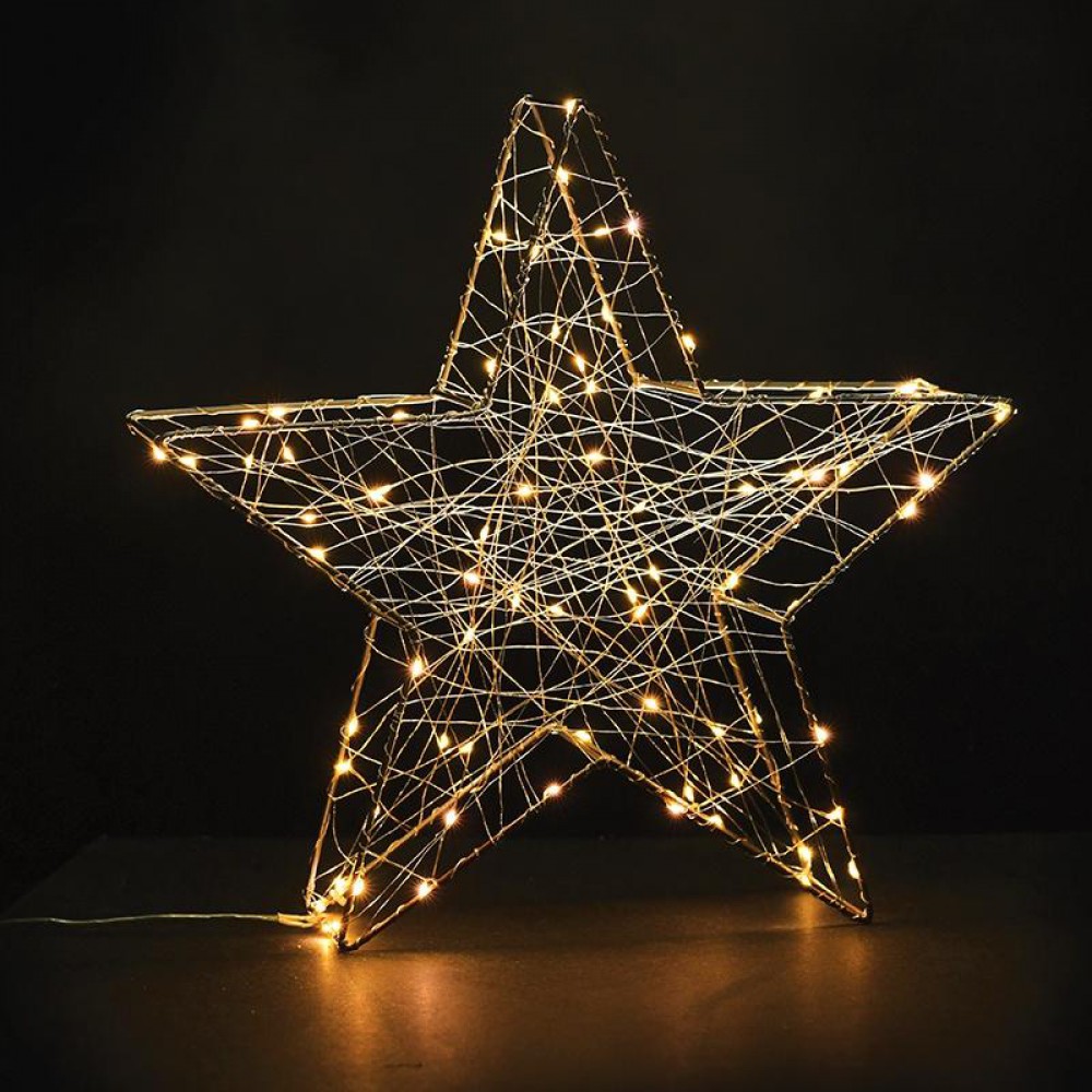 3D Copper Wire Metal Motifs Αστέρι Θερμό 80 mini LED IP44 - ACA Christmas