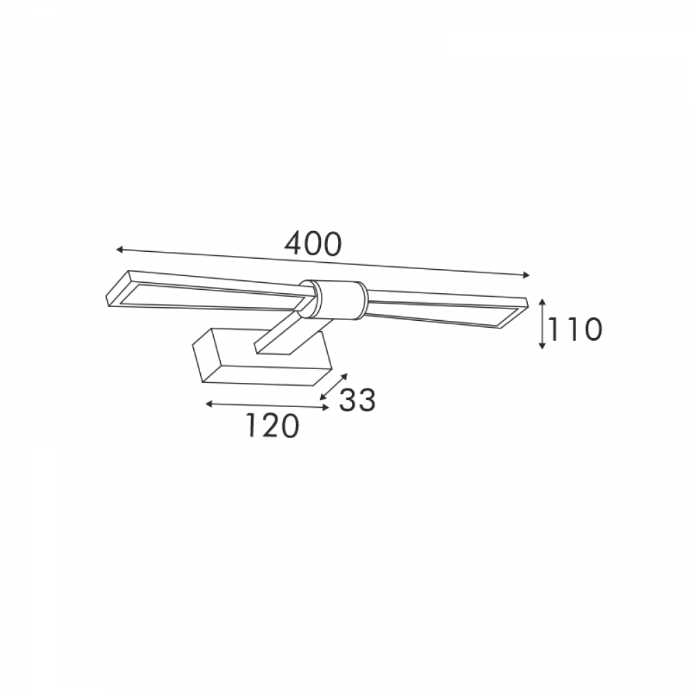 ΕΠΙΤΟΙΧΟ Φ/Σ LED 8W 520LM 4000K ΜΑΥΡΟ ΑΛΟΥΜΙΝΙΟ 410Χ140Χ55ΜΜ PAPIGION ACA