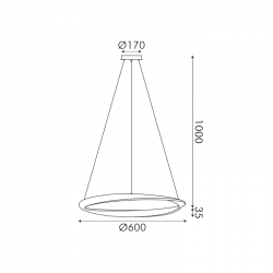 ΚΡΕΜΑΣΤΟ Φ/Σ LED 32W 2500LM CCT IP20 ΧΡΥΣΟ ΜΕΤΑΛΛΙΚΟ + ΑΚΡΥΛΙΚΟ ACA