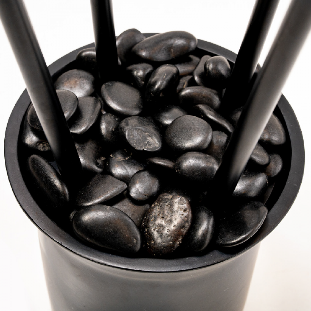 ΔΑΠΕΔΟΥ 4ΦΩΤΟ ΜΑΥΡΟ ΜΕΤΑΛΛΟ ΚΑΙ ΡΗΤΙΝΗ D100 H250cm 4ΧE27 DELIA ACA