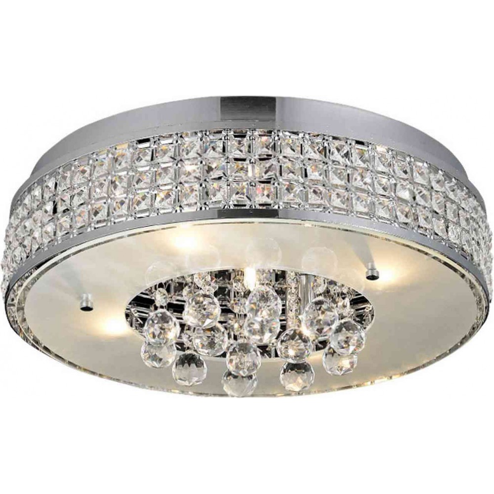 Πλαφονιέρα Μεταλλική Με Κρύσταλλα Φ41,5cm 5x G9 ACA DECOR