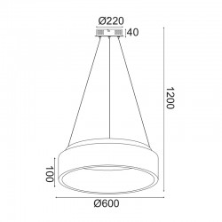 LED Κρεμαστό Φωτιστικό Μεταλλικό Σε Λευκό Ή Μαύρο Χρώμα 48W Ø60cm - ACA Decor
