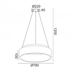 LED Κρεμαστό Φωτιστικό Μεταλλικό Σε Λευκό Ή Μαύρο Χρώμα 80W Ø78cm - ACA Decor