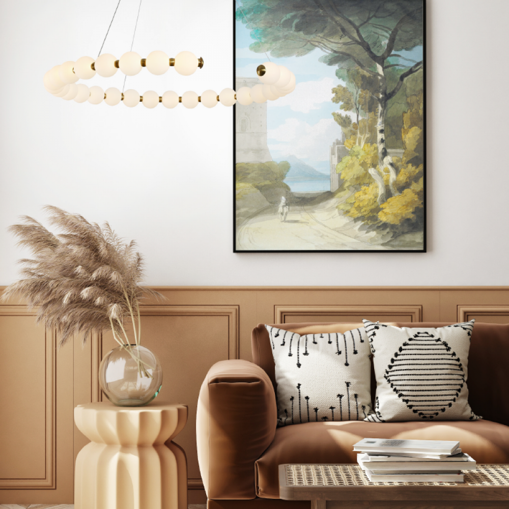 ΚΡΕΜΑΣΤΟ Φ/Σ LED 40W 3000LM 3000K IP20 ΧΡΥΣΟ ΑΛΟΥΜΙΝΙΟ + ΑΚΡΥΛΙΚΟ ACA