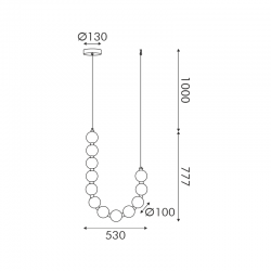 ΚΡΕΜΑΣΤΟ Φ/Σ LED 18W 1350LM IP20  ΧΡΥΣΟ ΑΛΟΥΜΙΝΙΟ + ΑΚΡΥΛΙΚΟ ACA