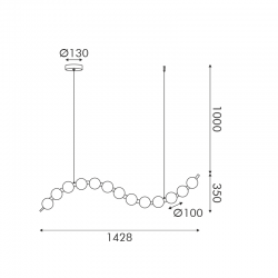 ΚΡΕΜΑΣΤΟ Φ/Σ LED 20W 1500LM 3000K IP20 ΧΡΥΣΟ ΑΛΟΥΜΙΝΙΟ + ΑΚΡΥΛΙΚΟ ACA