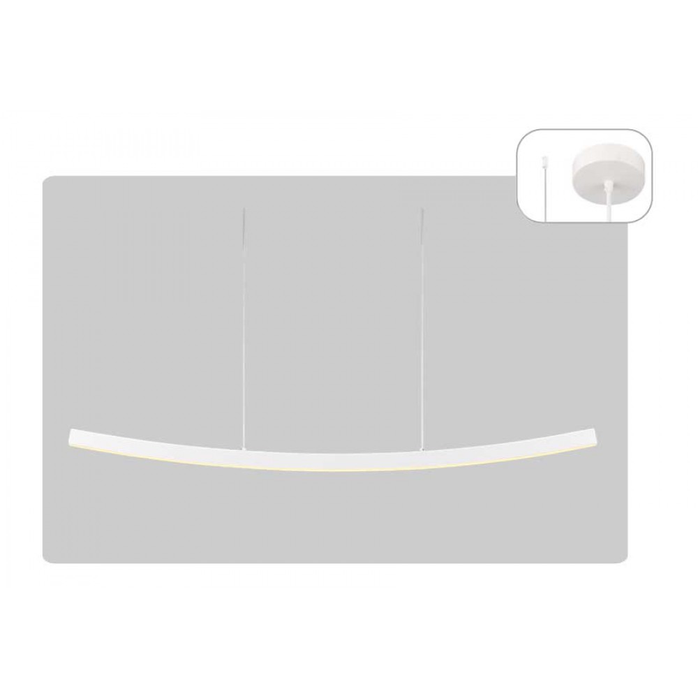 LED Κρεμαστό Φωτιστικό Αλουμίνιο Λευκό 20W NAAVA - Aca Decor