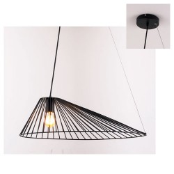 Κρεμαστό Φωτιστικό Μαύρο Μεταλλικό 1xE27 CAPPELLO  - Aca Decor