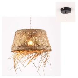 Κρεμαστό Φωτιστικό Από GRASS RATTAN 1x E27 ANDROS - Aca Decor