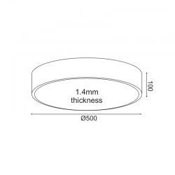 LED Πλαφονιέρα Μεταλλική Σε Μαύρο Χρώμα Ø50cm 50W Osram Chip OPTIMUS - ACA Decor