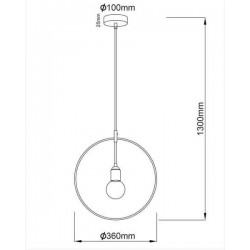 Μεταλλικό Κρεμαστό Φωτιστικό Χάλκινο Κύκλος 1xE27 35cm TWIGGY - Aca Decor