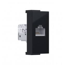 MODYS Πρίζα Δικτύου Μαύρη Ματ 1 ΣΤ. RJ45 CAT.5E Χωρίς Θωράκιση IP20 - Aca Elec