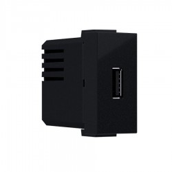 MODYS Πρίζα Τροφοδοσίας USB 1 ΣΤ. 1xUSB Μαύρο Ματ 5VDC 1.2A IP20 - Aca Elec