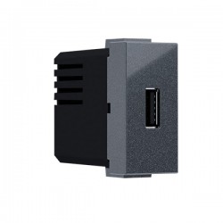 MODYS Πρίζα Τροφοδοσίας USB 1 ΣΤ. 1xUSB Ανθρακί 5VDC 1.2A IP20 - Aca Elec