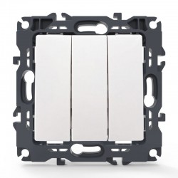 PRIME ΔΙΑΚΟΠΤΗΣ ΤΡΙΠΛΟΣ ΑΠΛΟΣ ΜΕ ΒΙΔΑ 1+1+1P 10AX 250VAC IP20 ΛΕΥΚΟΣ - Aca Elec