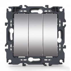 PRIME ΔΙΑΚΟΠΤΗΣ ΤΡΙΠΛΟΣ ΑΠΛΟΣ ΜΕ ΒΙΔΑ 1+1+1P 10AX 250VAC IP20 MAT ΑΛΟΥΜΙΝΙΟ - Aca Elec