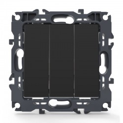 PRIME ΔΙΑΚΟΠΤΗΣ ΤΡΙΠΛΟΣ ΑΠΛΟΣ ΜΕ ΒΙΔΑ 1+1+1P 10AX 250VAC IP20 MAT ΑΝΘΡΑΚΙ - Aca Elec