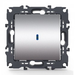 PRIME ΔΙΑΚΟΠΤΗΣ ΑΛΕΡΕΤΟΥΡ & LED ΛΥΧΝΙΑ ΠΡΟΣΑΝΑΤΟΛΙΣΜΟΥ (ΟΝ-ΟFF) ΜΕ ΚΛΙΠ 1P 10AX 250VAC IP20 MAT ΑΛΟΥΜΙΝΙΟ - Aca Elec