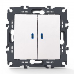 PRIME ΔΙΑΚΟΠΤΗΣ ΚΟΜΜΥΤΑΤΕΡ & LED ΛΥΧΝΙΑ ΠΡΟΣΑΝΑΤΟΛΙΣΜΟΥ (ΟΝ-ΟFF) ΜΕ ΚΛΙΠ 1+1P 10AX 250VAC IP20 ΛΕΥΚΟΣ - Aca Elec
