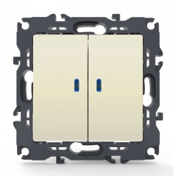 PRIME ΔΙΑΚΟΠΤΗΣ ΚΟΜΜΥΤΑΤΕΡ & LED ΛΥΧΝΙΑ ΠΡΟΣΑΝΑΤΟΛΙΣΜΟΥ (ΟΝ-ΟFF) ΜΕ ΚΛΙΠ 1+1P 10AX 250VAC IP20 ΙΒΟΥΑΡ - Aca Elec