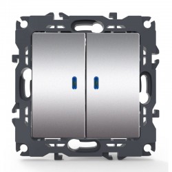 PRIME ΔΙΑΚΟΠΤΗΣ ΚΟΜΜΥΤΑΤΕΡ & LED ΛΥΧΝΙΑ ΠΡΟΣΑΝΑΤΟΛΙΣΜΟΥ (ΟΝ-ΟFF) ΜΕ ΚΛΙΠ 1+1P 10AX 250VAC IP20 MAT ΑΛΟΥΜΙΝΙΟ - Aca Elec