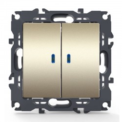 PRIME ΔΙΑΚΟΠΤΗΣ ΚΟΜΜΥΤΑΤΕΡ & LED ΛΥΧΝΙΑ ΠΡΟΣΑΝΑΤΟΛΙΣΜΟΥ (ΟΝ-ΟFF) ΜΕ ΚΛΙΠ 1+1P 10AX 250VAC IP20 MAT ΣΑΜΠΑΝΙΖΕ - Aca Elec