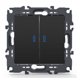 PRIME ΔΙΑΚΟΠΤΗΣ ΚΟΜΜΥΤΑΤΕΡ & LED ΛΥΧΝΙΑ ΠΡΟΣΑΝΑΤΟΛΙΣΜΟΥ (ΟΝ-ΟFF) ΜΕ ΚΛΙΠ 1+1P 10AX 250VAC IP20 MAT ΑΝΘΡΑΚΙ - Aca Elec
